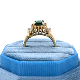 "Denver" 14K Yellow Gold 1 Carat Emerald & Diamond Ring Estate