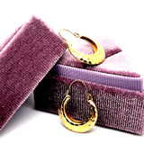 "Desiree" 14K Yellow Gold 1.7g Leaf-Motif Hoop Earrings – Estate