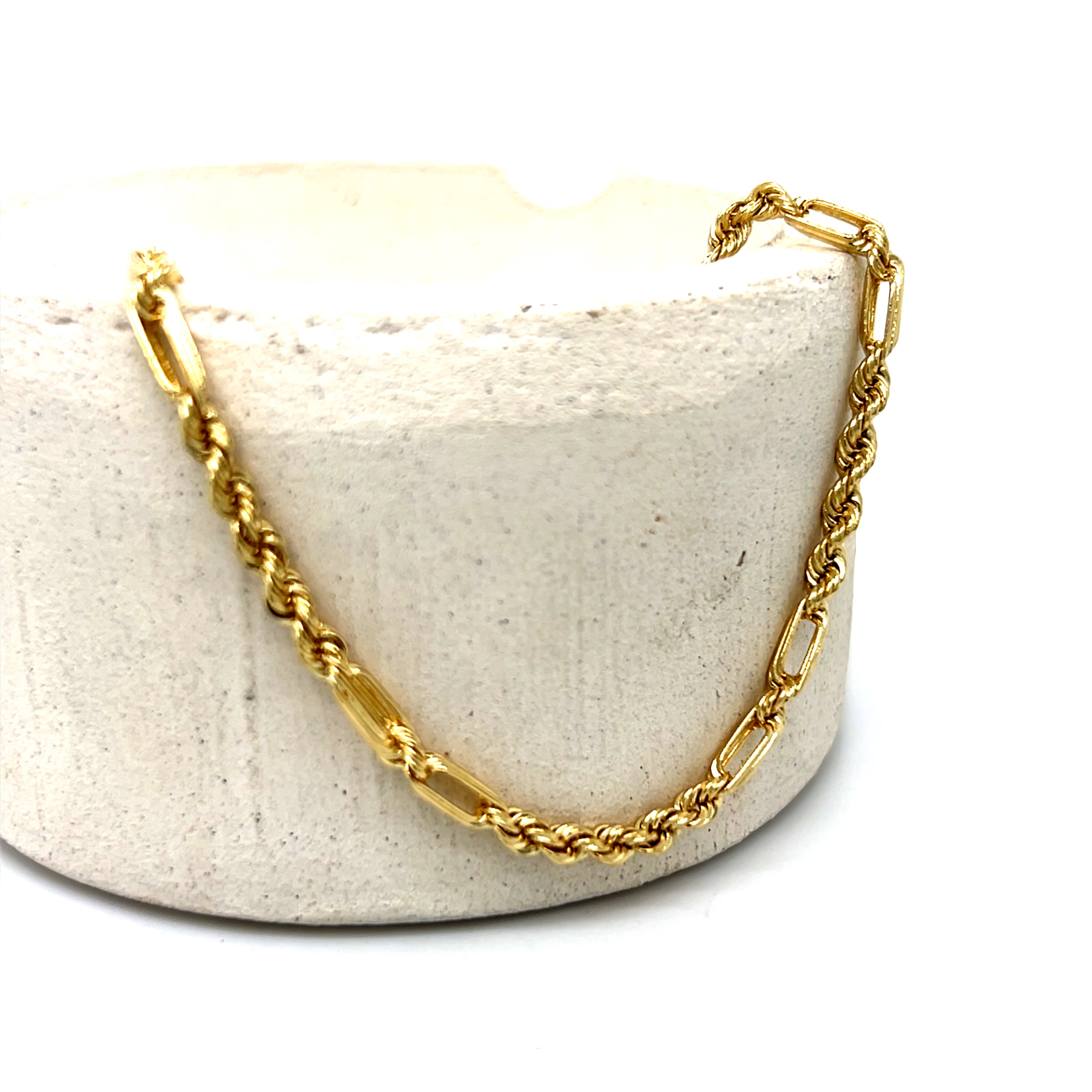 "Dillon" 14K Yellow Gold 2.9mm 16.4g Fancy Rope Chain Estate