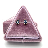 "Dion" 14K Yellow gold 6x4mm Pear Shaped Sapphire Earrings Estate 1.20 Carat Total