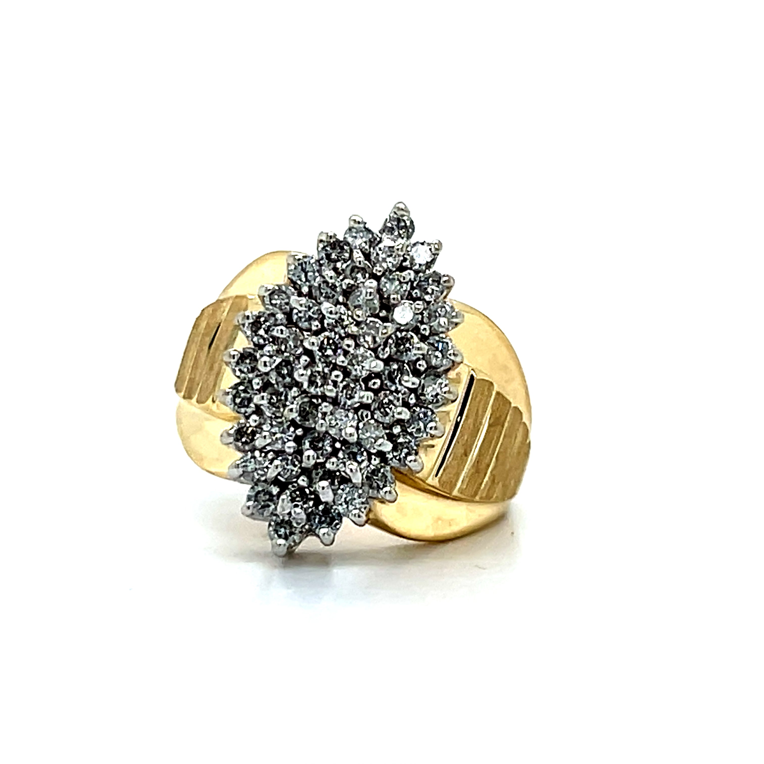"Dorinda" 10K Yellow Gold ~1.00ct Diamond Cluster Ring (Estate)
