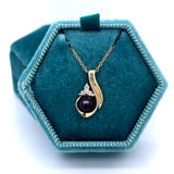 "Mabel" 14K Yellow Gold 6.3mm Pearl and 0.015Carat Total Weight Diamond Pendant Estate PQGYP225