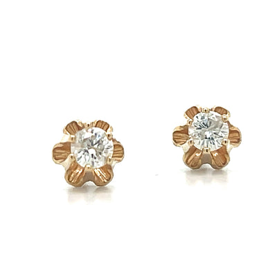 "Elegance" 14K Yellow Gold  1.25CTW (0.50CTW studs and 0.75 CTW Removable Attachments) Convertible Diamond Earrings Estate