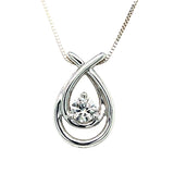 "Embrace" 14K White Gold 0.50CT Love Teardrop Pendant Estate