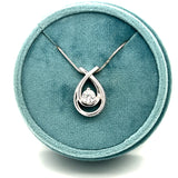 "Embrace" 14K White Gold 0.50CT Love Teardrop Pendant Estate