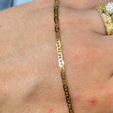 "Emil" 14K Yellow Gold Mariner Anchor Link Anklet 9" Estate