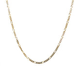 "Cassian" 14K Yellow Gold 1.8g 1.2mm Figaro Chain Estate 18" FGPP623