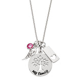 Sterling Silver Mommy Chic Tree of Life Pendant Necklace with Adjustable 18-20" Chain