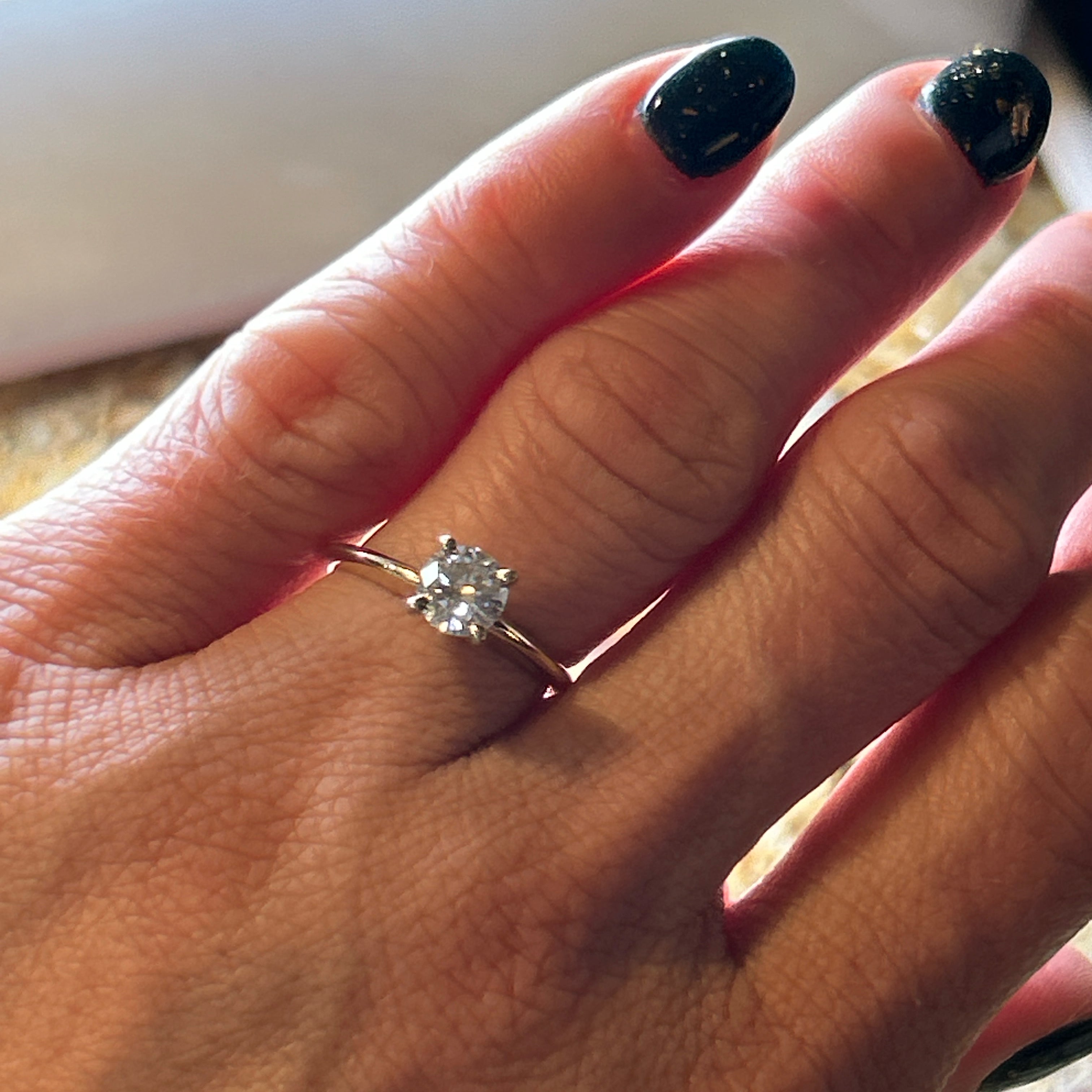 "Feo" 14K Yellow & White Gold 0.80CT Round Diamond Solitaire Engagement Ring – Estate