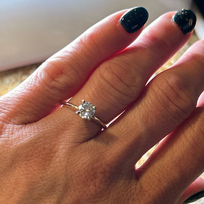 "Feo" 14K Yellow & White Gold 0.80CT Round Diamond Solitaire Engagement Ring – Estate