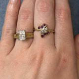 "Flo" 14K Yellow Gold 0.3CTW Ruby and 0.02CTW Diamond Fashion Ring Estate