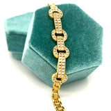 "Flora" 18K Yellow Gold 14.3g 1.2 Carat Total Weight Diamond Bracelet 7" Estate