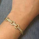"Flora" 18K Yellow Gold 14.3g 1.2 Carat Total Weight Diamond Bracelet 7" Estate