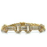 "Flora" 18K Yellow Gold 14.3g 1.2 Carat Total Weight Diamond Bracelet 7" Estate