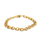 "Forever" 14K Yellow Gold 7g 6.2mm Twist Charm Bracelet