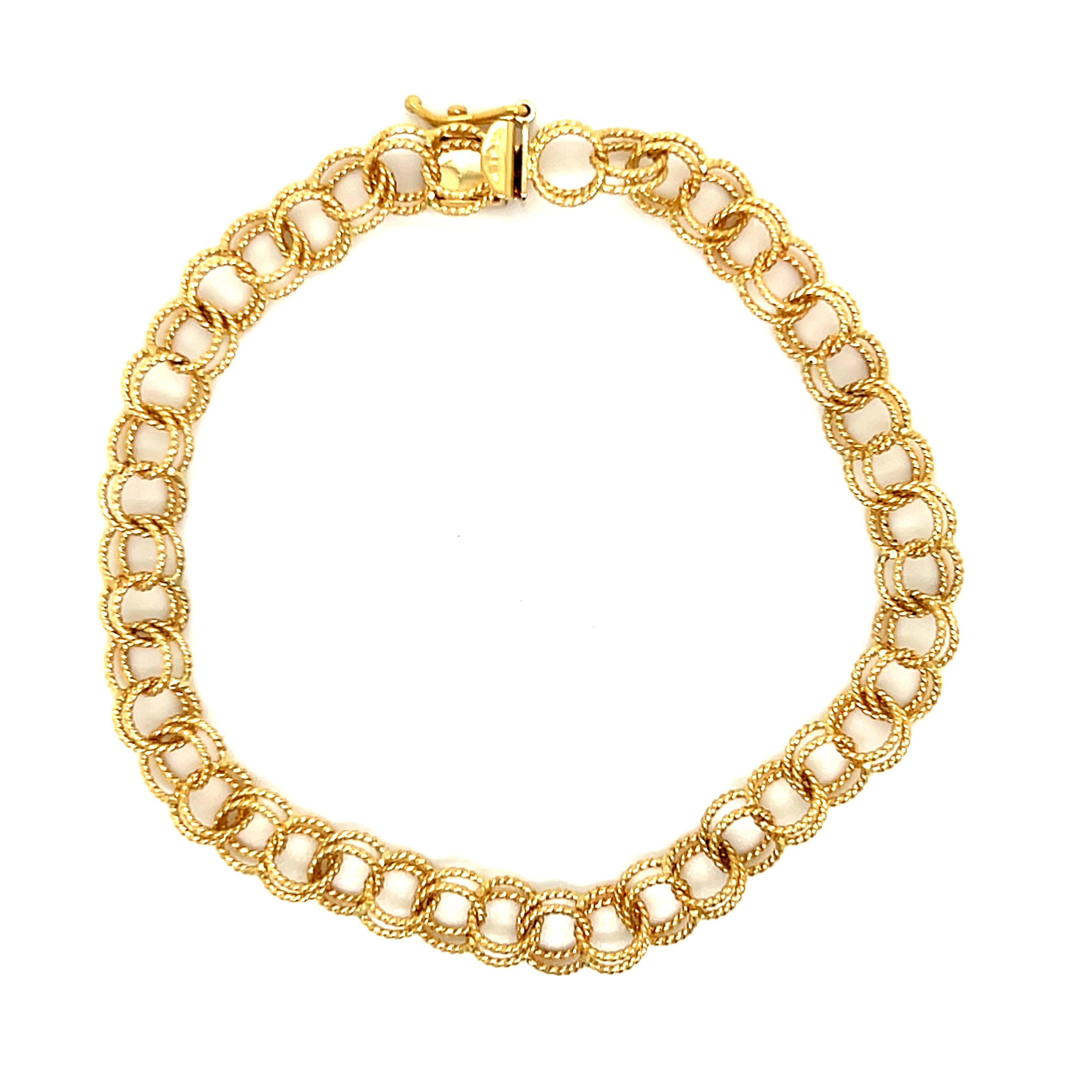 "Forever" 14K Yellow Gold 7g 6.2mm Twist Charm Bracelet