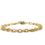 "Forever" 14K Yellow Gold 7g 6.2mm Twist Charm Bracelet