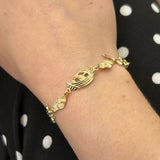 "Genesis" 10K Yellow Gold Noah's Ark Bracelet 7" Estate