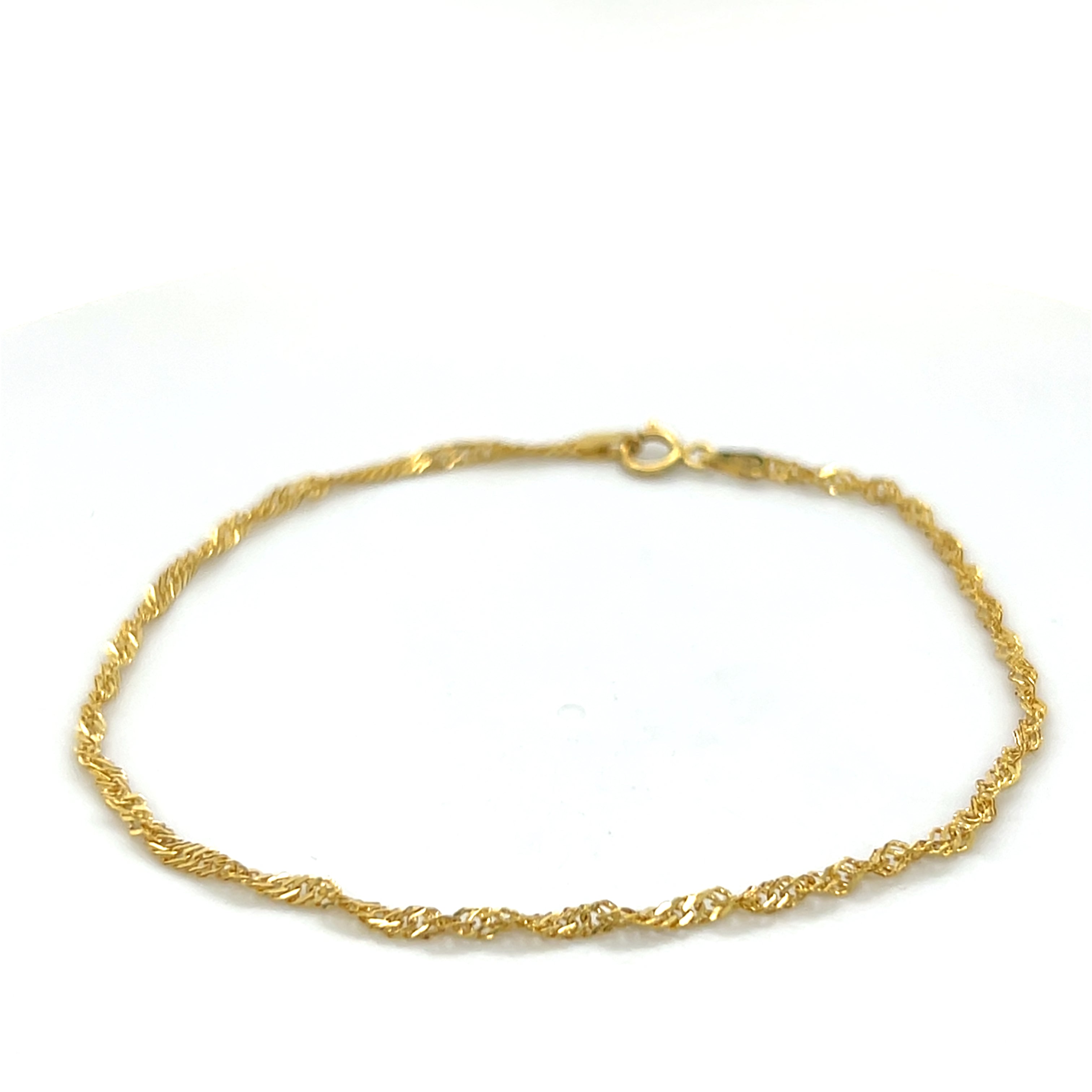 "Holly" 10K Yellow Gold Singapore Twist Bracelet 7.25" Estate