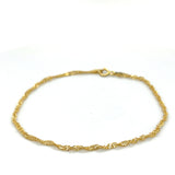 "Holly" 10K Yellow Gold Singapore Twist Bracelet 7.25" Estate