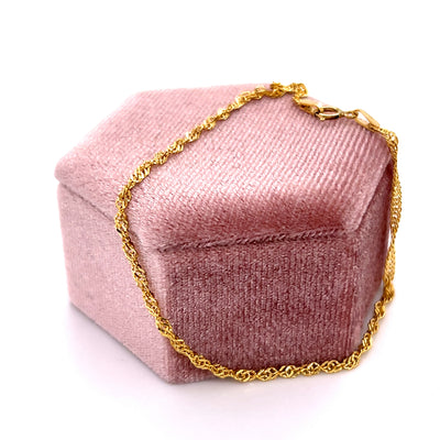 "Holly" 10K Yellow Gold Singapore Twist Bracelet 7.25" Estate