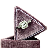 "Igraine" Platinum 1.00CT Princess Cut F Color, SI3 Diamond Engagement Ring Estate