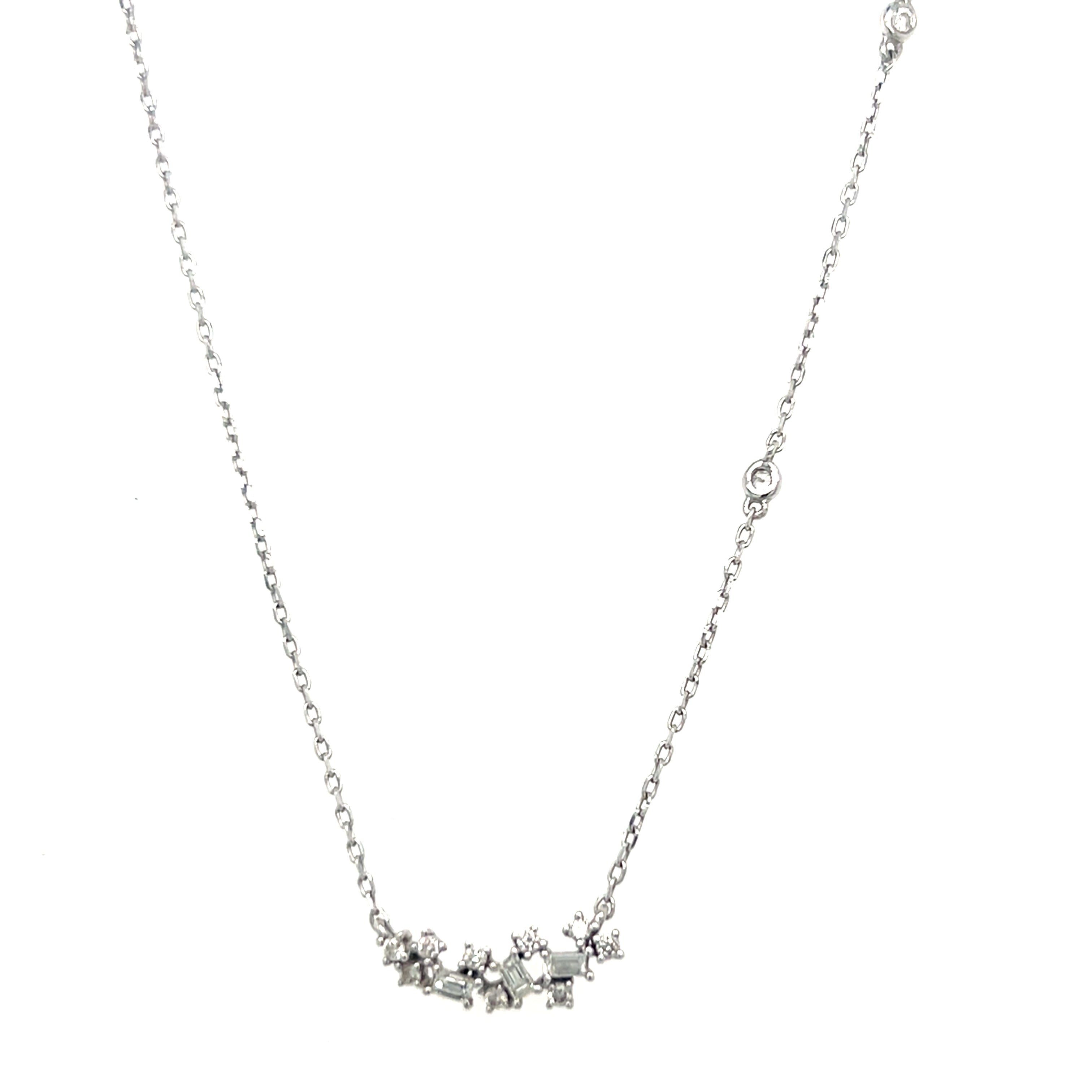 "Iridessa" 14K White Gold 0.20 Carat Total Diamond Necklace Estate