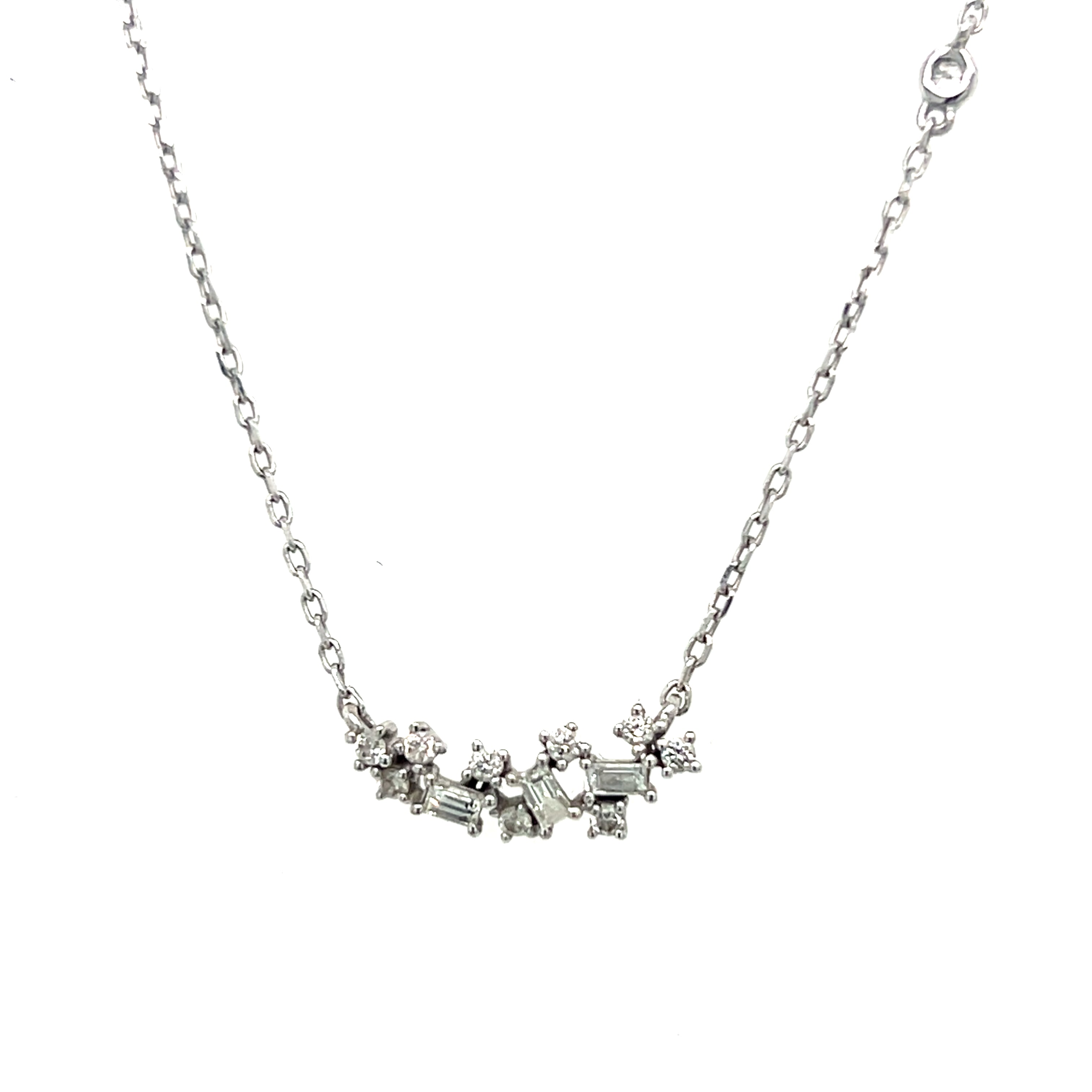 "Iridessa" 14K White Gold 0.20 Carat Total Diamond Necklace Estate