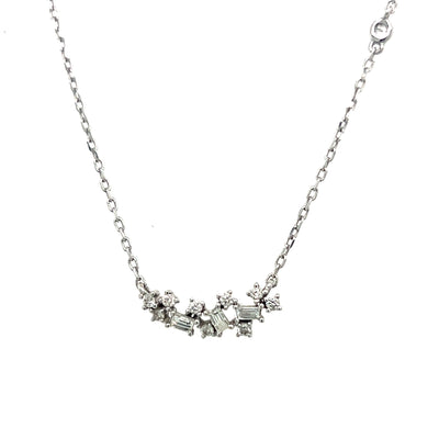 "Iridessa" 14K White Gold 0.20 Carat Total Diamond Necklace Estate