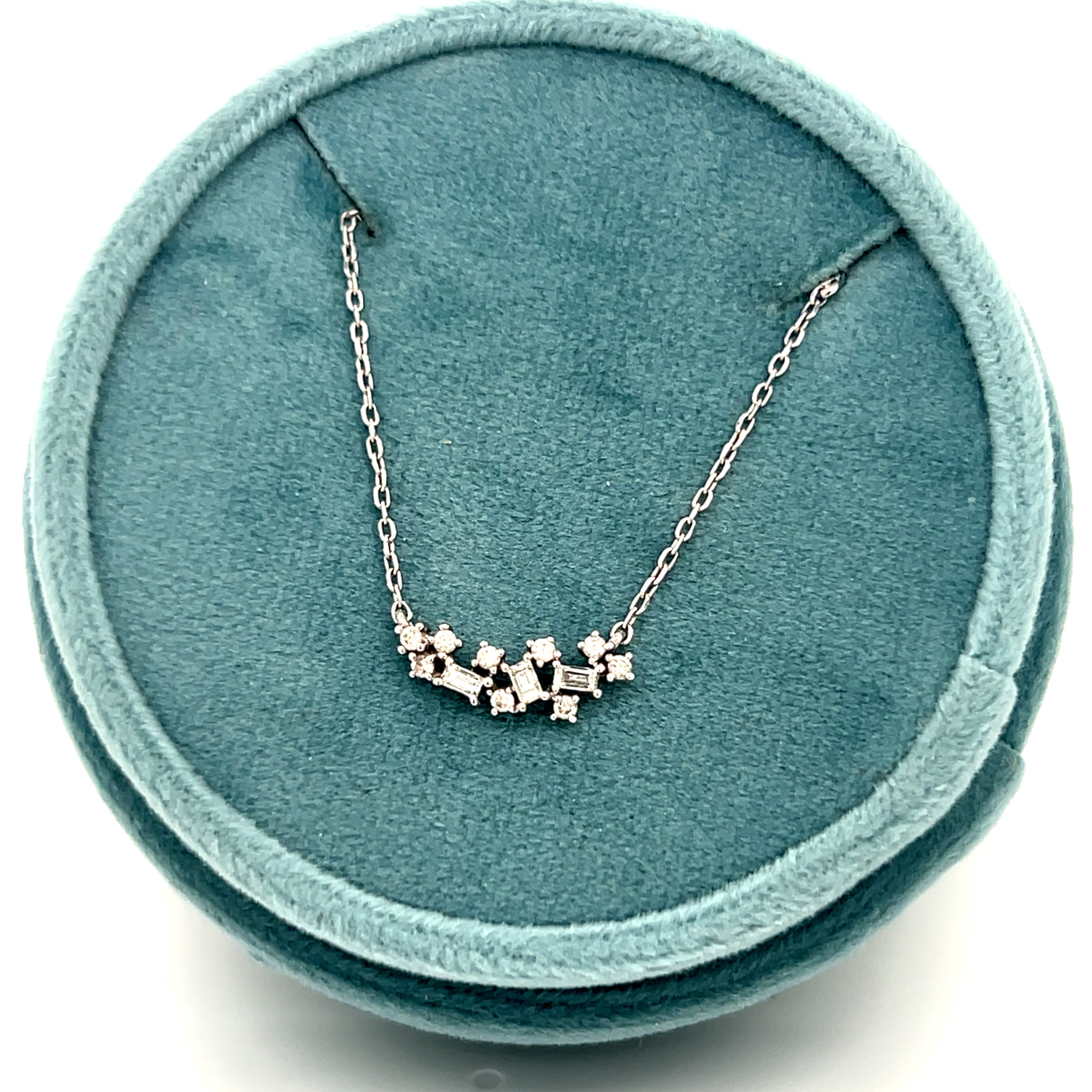 "Iridessa" 14K White Gold 0.20 Carat Total Diamond Necklace Estate