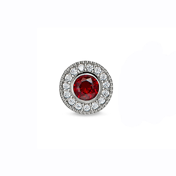 Kelly Waters Sterling Silver Pendant Charm Featuring a Simulated January Birthstone