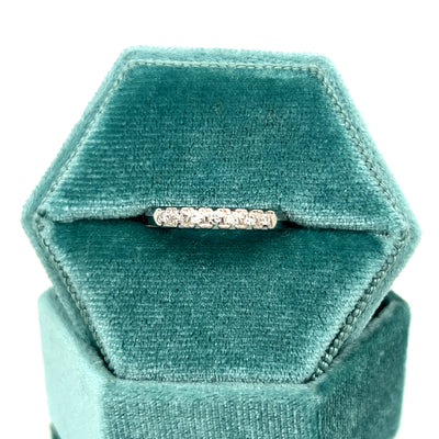 "Janet" 14K White Gold 7 Diamond Wedding Band 0.10 Carat Estate