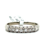 "Janet" 14K White Gold 7 Diamond Wedding Band 0.10 Carat Estate