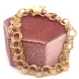 "Janey" 14KY 11.3g 7" Charm Bracelet with Serpentine Safety Chain Estate 525YWOPPQ