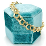 "Janey" 14KY 11.3g 7" Charm Bracelet with Serpentine Safety Chain Estate 525YWOPPQ