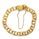 "Janey" 14KY 11.3g 7" Charm Bracelet with Serpentine Safety Chain Estate 525YWOPPQ