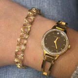 "Janey" 14KY 11.3g 7" Charm Bracelet with Serpentine Safety Chain Estate 525YWOPPQ