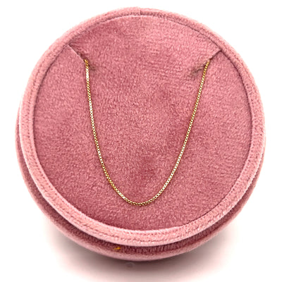 "Joan" 14K Yellow Gold 0.6mm Box Chain 18" Estate