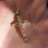 "Jude" 14K Yellow Gold Hollow Crucifix Cross Pendant