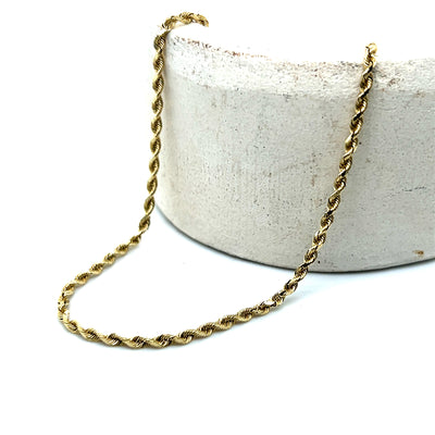 "Kasey" 10K Yellow Gold 4.5g 2mm Rope Chain 16" Estate