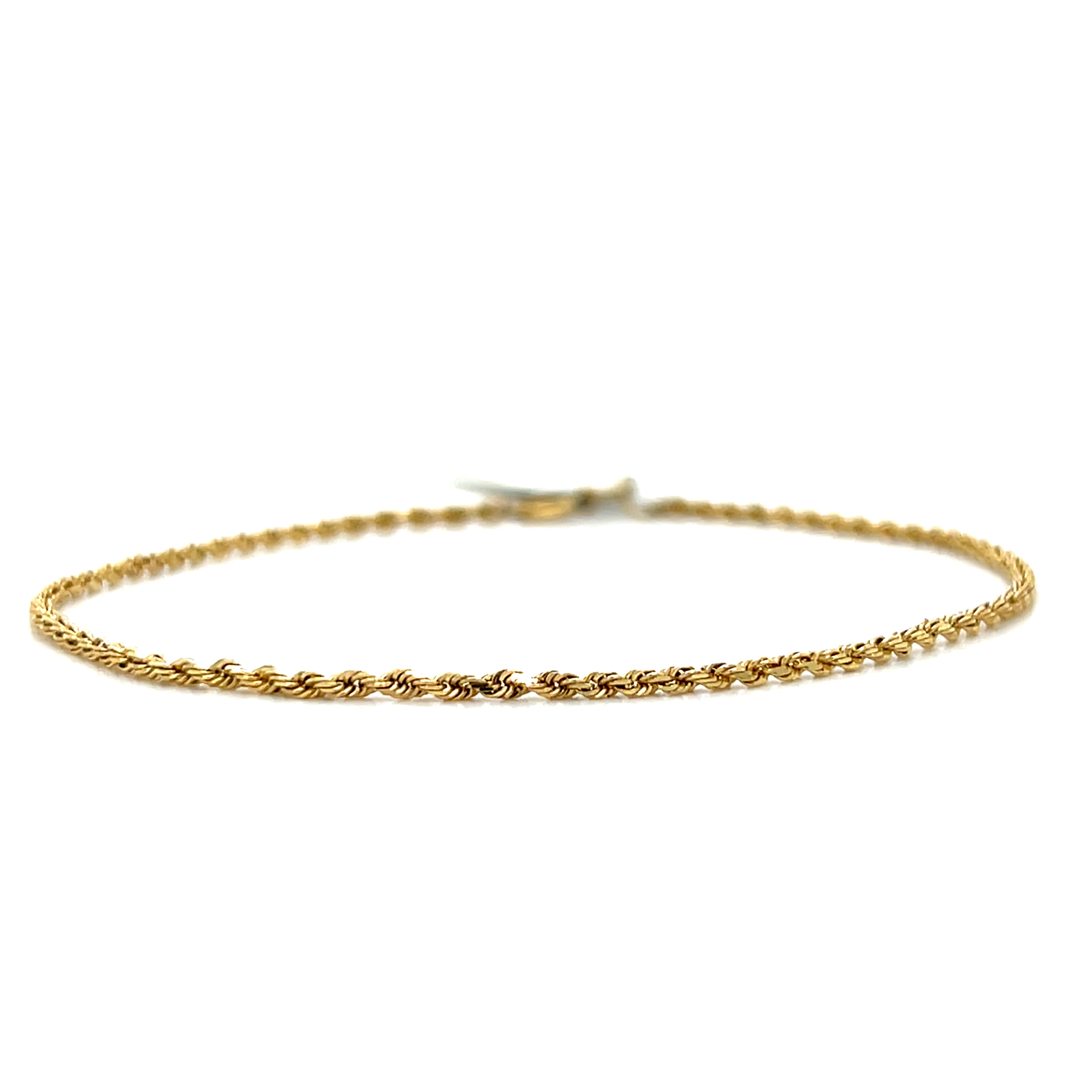 "Kellan" 14K Yellow Gold Rope Bracelet 7" 1.5mm 1.6g Estate