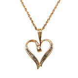"Kelsey" 10K Yellow Gold 1/5ct Diamond Heart Pendant Estate