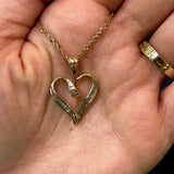 "Kelsey" 10K Yellow Gold 1/5ct Diamond Heart Pendant Estate