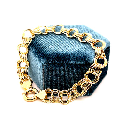 "Keres" 14K Yellow Gold 9.5g Charm Bracelet – 7" (Estate)