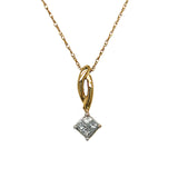 "Kiera"10K Yellow Gold 0.12 Carat Total Weight Diamond Pendant Estate