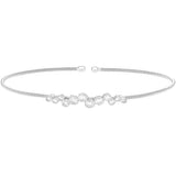 Kelly Waters Sterling Silver Rhodium Finish Cable Cuff Bracelet with Bubble Pattern of Simulated Diamonds