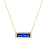 Kelly Waters Bella Cavo Birthstone Necklace with Rectangle Stone - September
