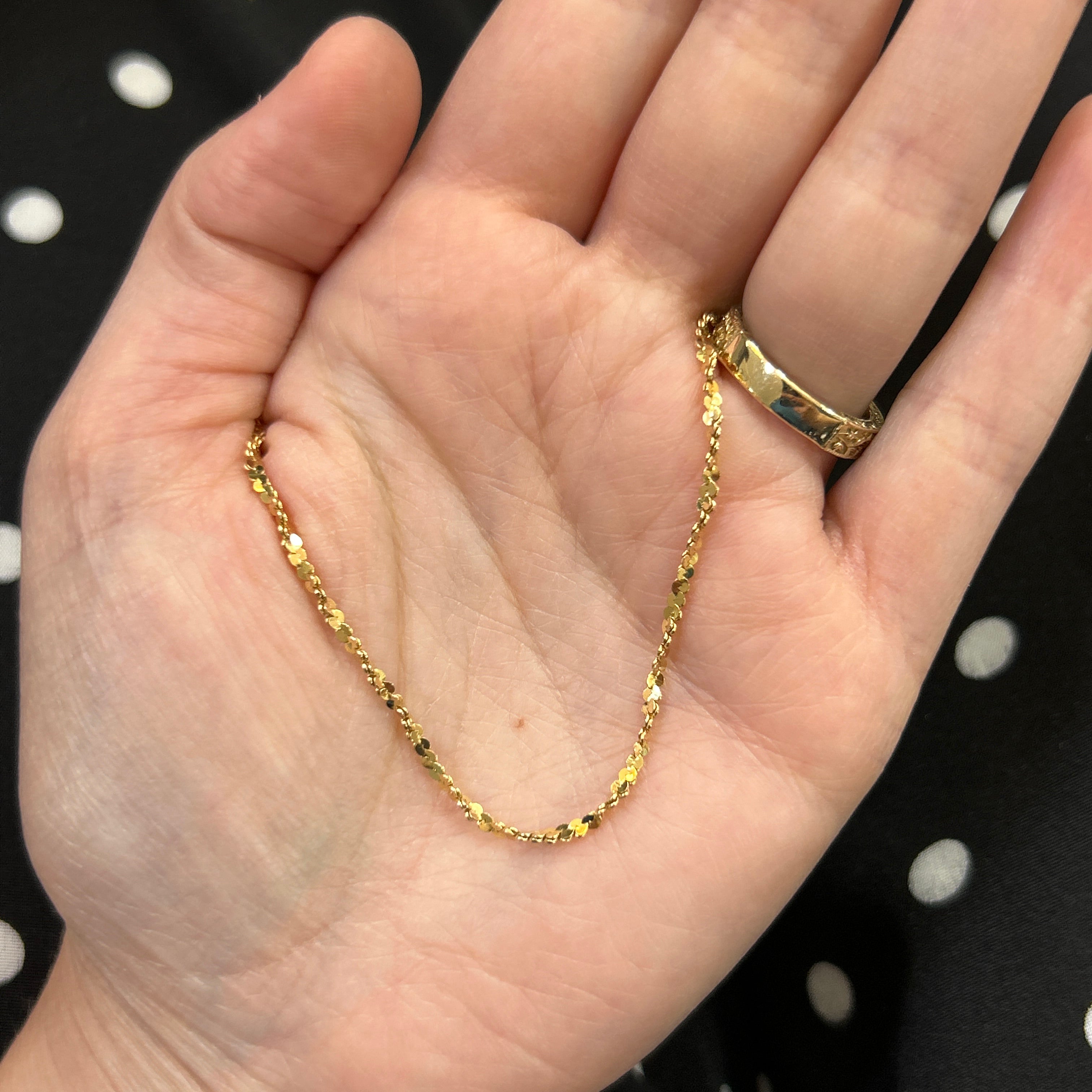 "Lexie" 14K Yellow Gold Spiral Serpentine Chain 18" Estate
