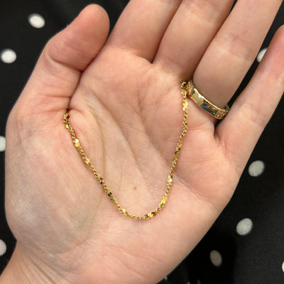 "Lexie" 14K Yellow Gold Spiral Serpentine Chain 18" Estate