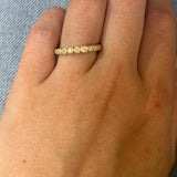 14K Yellow Gold 0.23 Carat Total Weight (9) Geometric Diamond Wedding Anniversary Stackable Fashion Band Ring